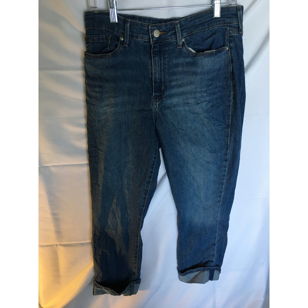 Levi Strauss Signature Mens Mid Rise Capri Jeans Blue Denim  Medium Wash